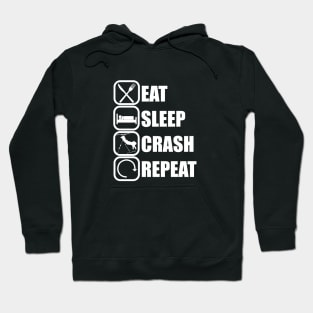 Eat Sleep Crash Repeat - Funny Skiing Quote Hoodie